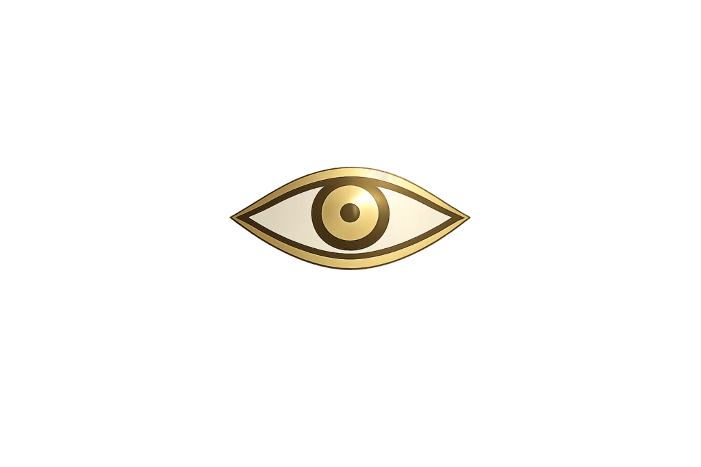 Eye logo as a symbol of mindful perception, visibility, and respectful encounter