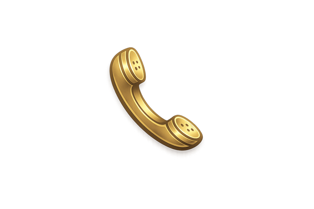 Goldener coaching Telefonhörer