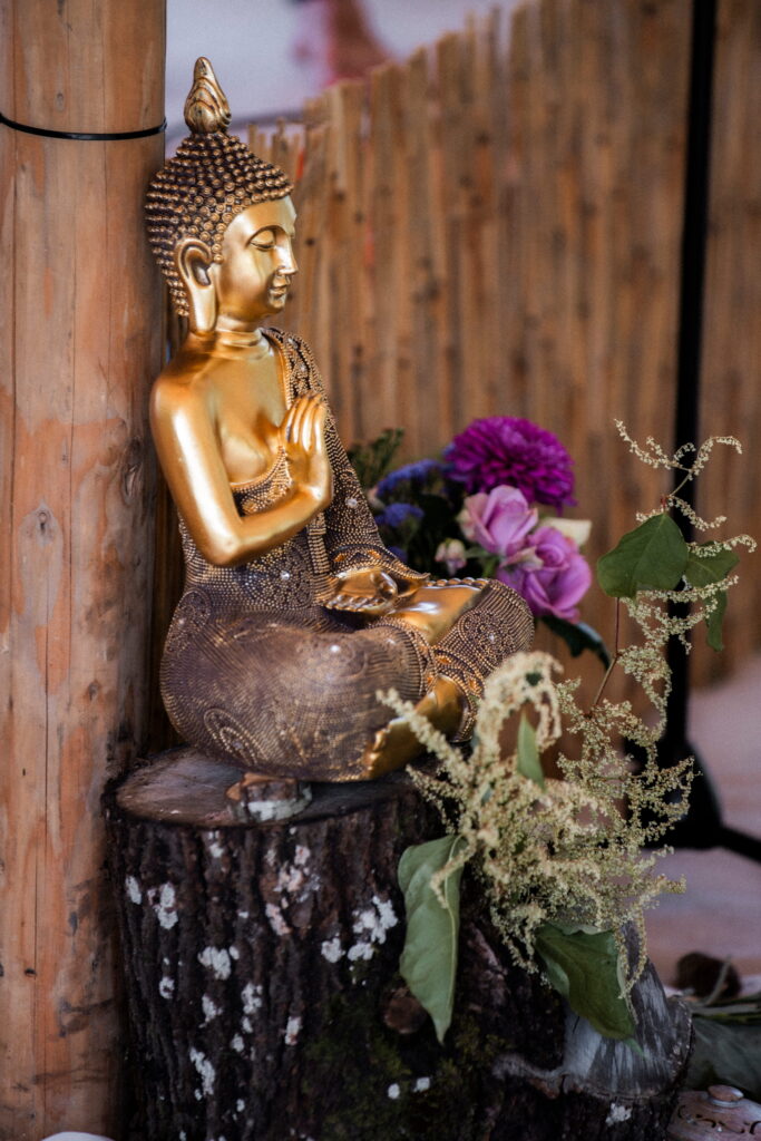 Golden Buddha as a symbol of awareness, inner calm, and embodied presence