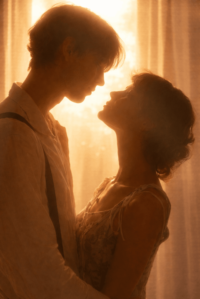 Man and woman gazing deep into each others eyes