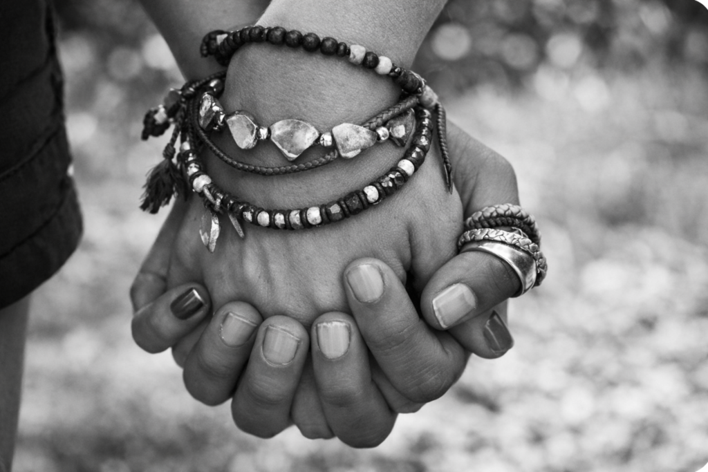 two hands holding each other